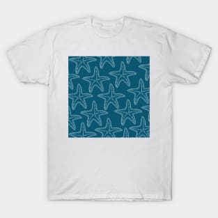 starfish aloha hawaii pattern blue and white T-Shirt